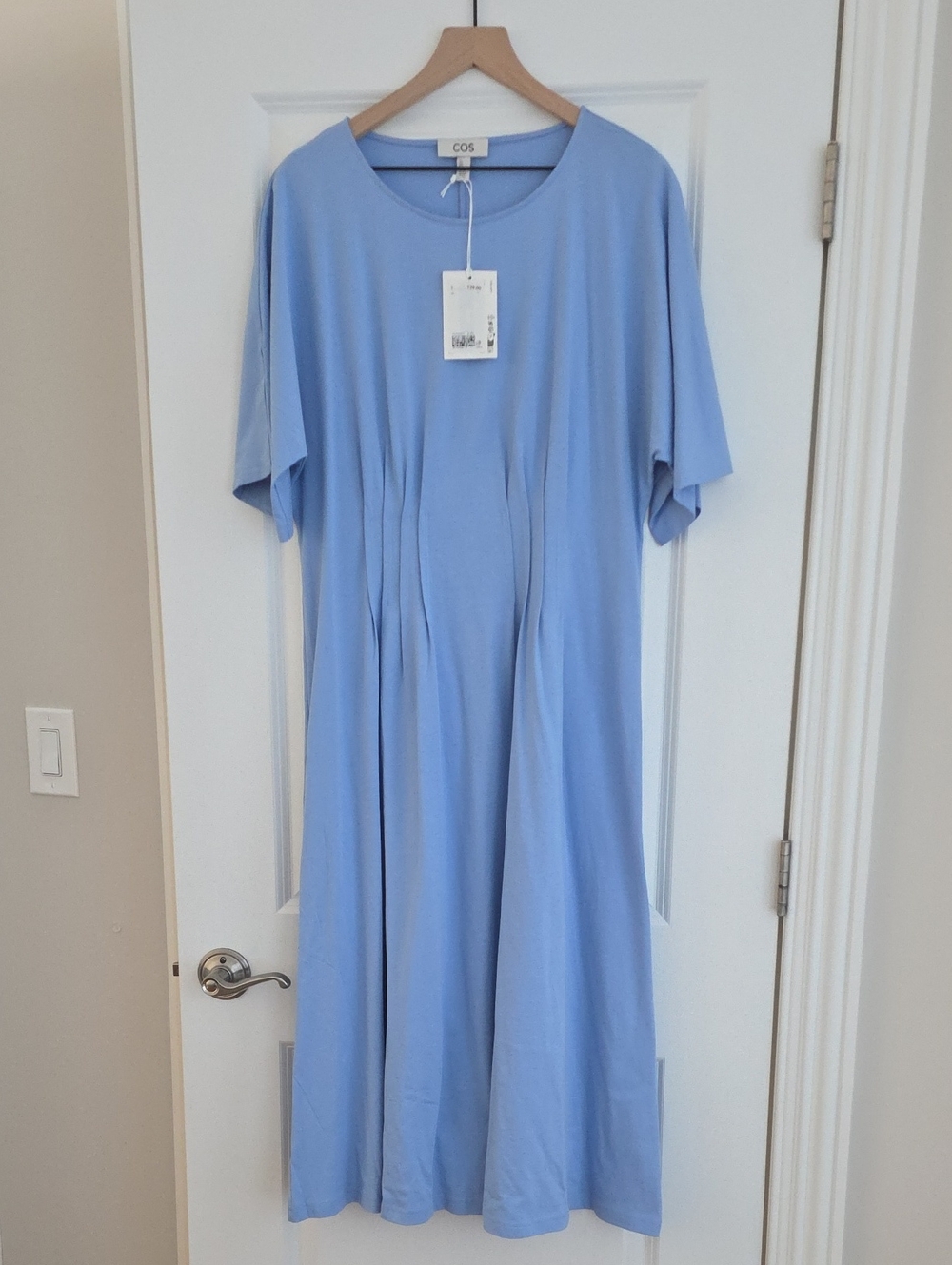 COS Sky Blue Pleated Midi Dress